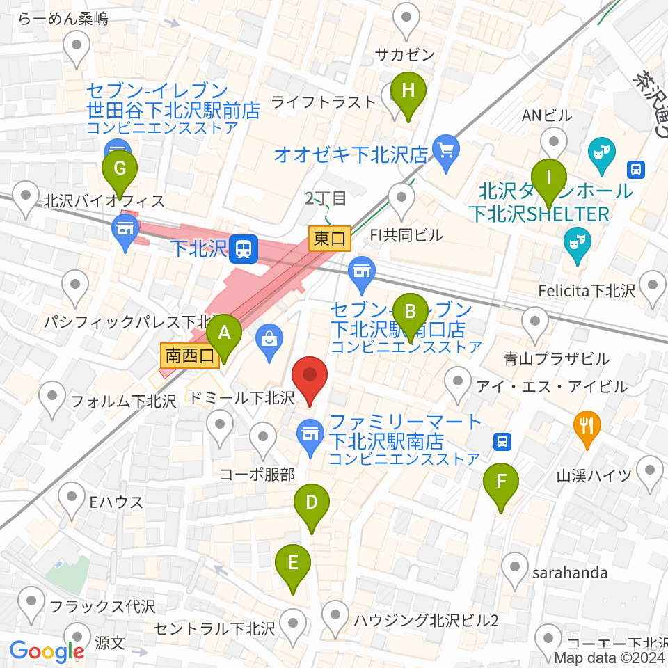 下北沢バラックブロックカフェ周辺のホテル一覧地図