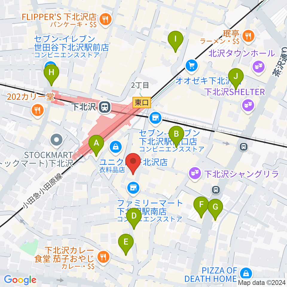 下北沢バラックブロックカフェ周辺のホテル一覧地図