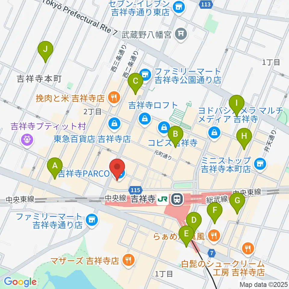 ディスクユニオン吉祥寺店周辺のホテル一覧地図