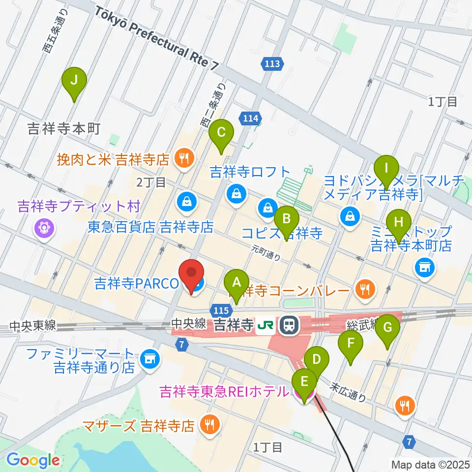 ディスクユニオン吉祥寺店周辺のホテル一覧地図