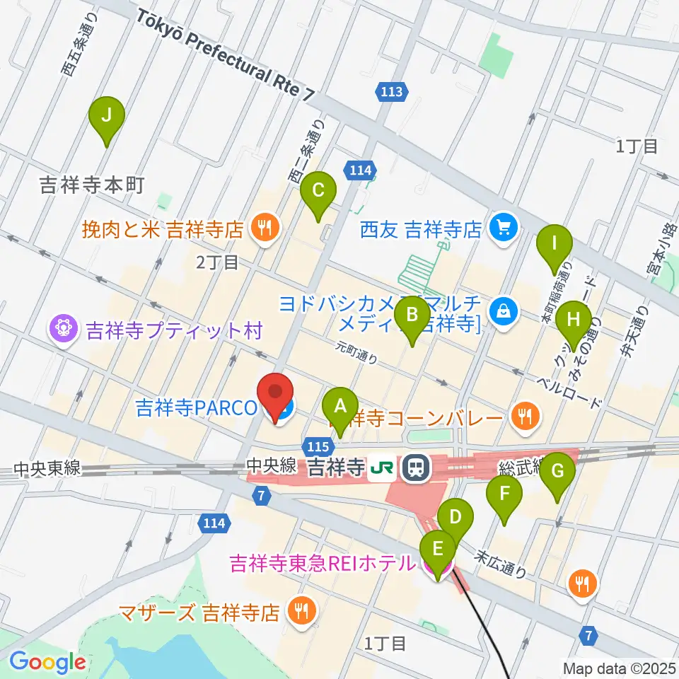 ディスクユニオン吉祥寺店周辺のホテル一覧地図