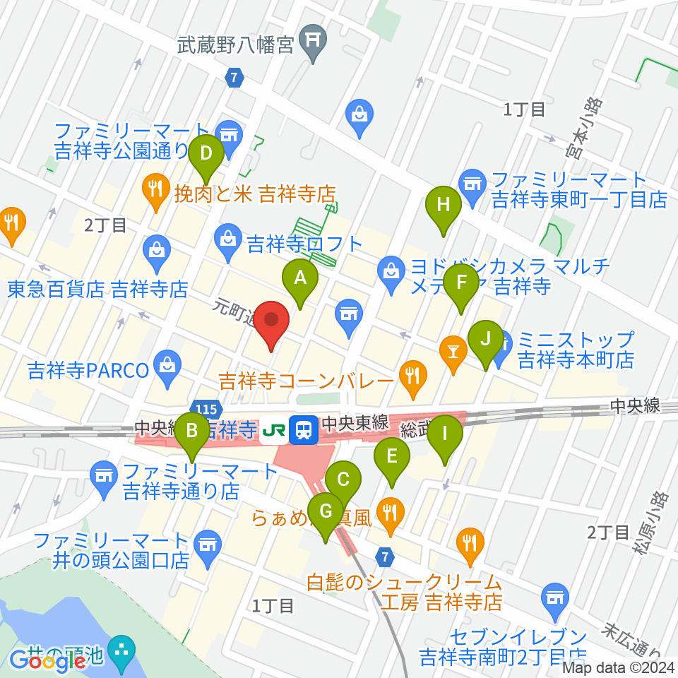 ディスクユニオン吉祥寺店周辺のホテル一覧地図