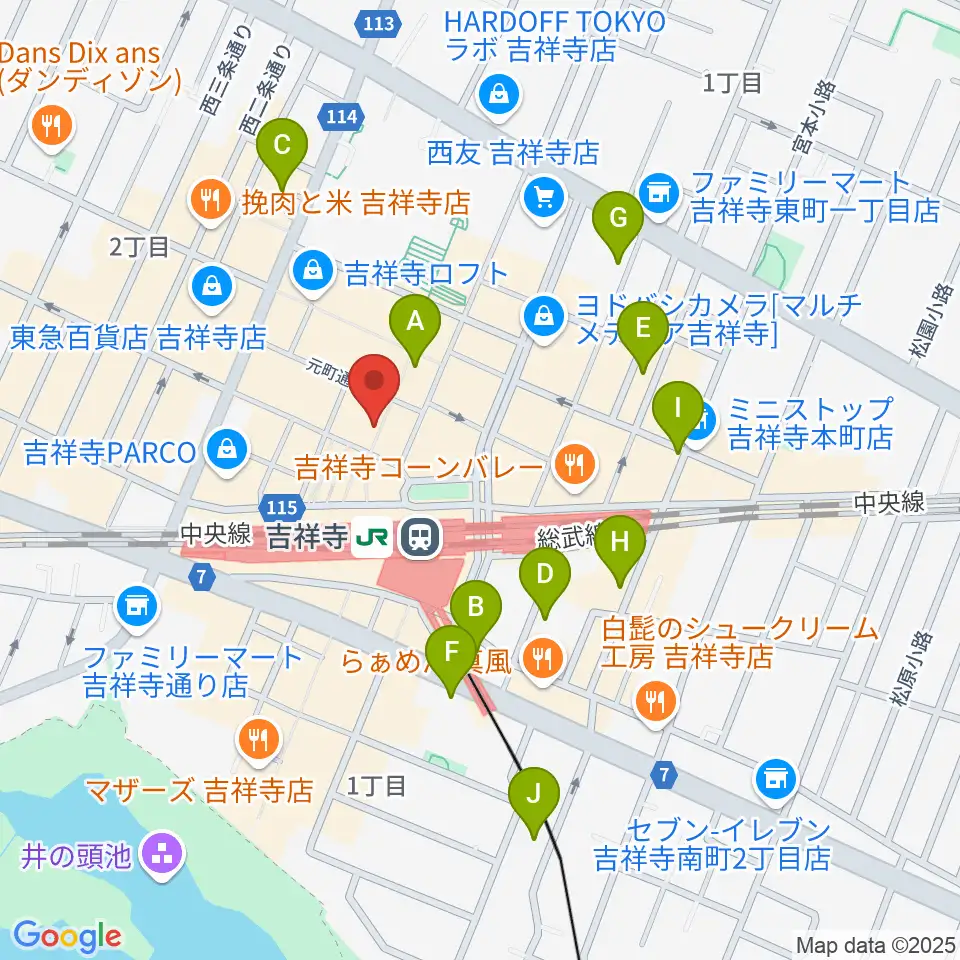 ディスクユニオン吉祥寺店周辺のホテル一覧地図