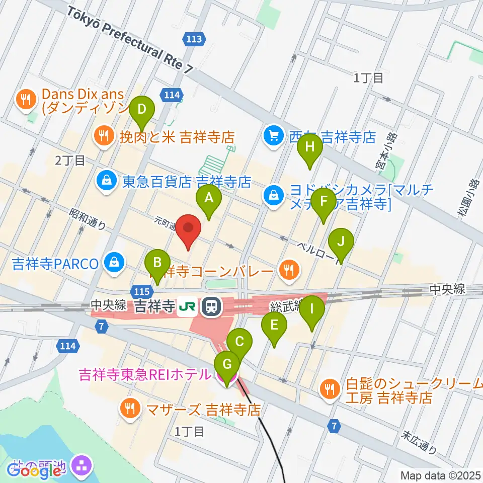 ディスクユニオン吉祥寺店周辺のホテル一覧地図