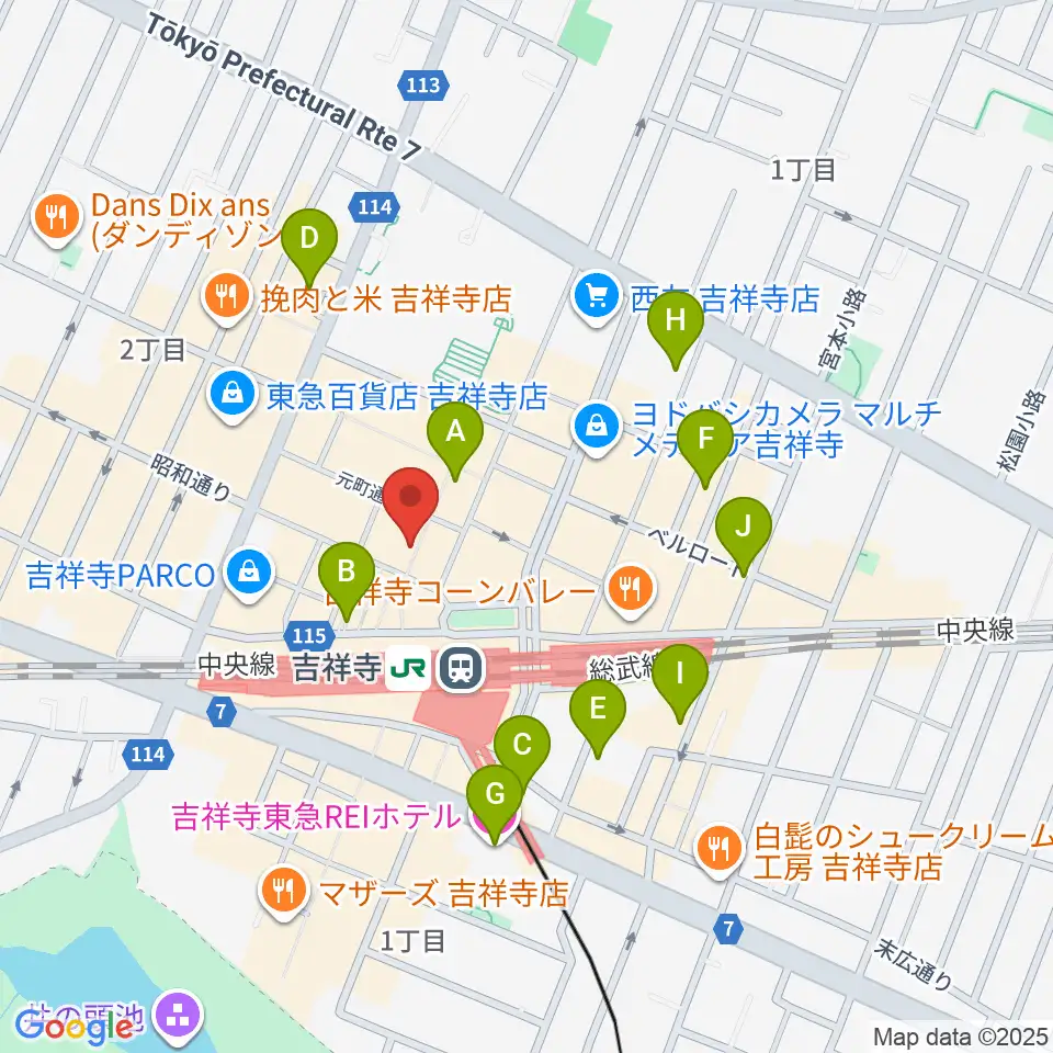 ディスクユニオン吉祥寺店周辺のホテル一覧地図