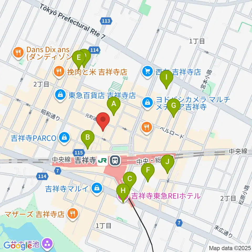 ディスクユニオン吉祥寺店周辺のホテル一覧地図