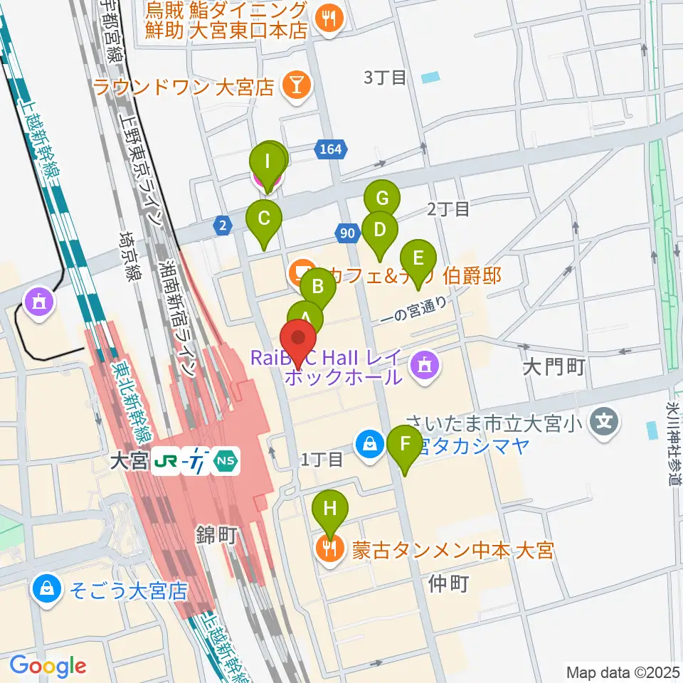 大宮ラクーンよしもと劇場周辺のホテル一覧地図