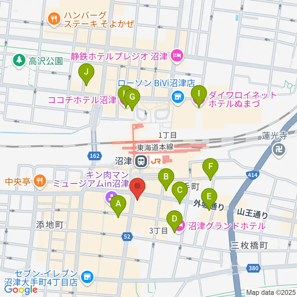 沼津ラクーンよしもと劇場周辺のホテル一覧地図