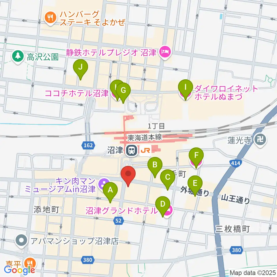 沼津ラクーンよしもと劇場周辺のホテル一覧地図