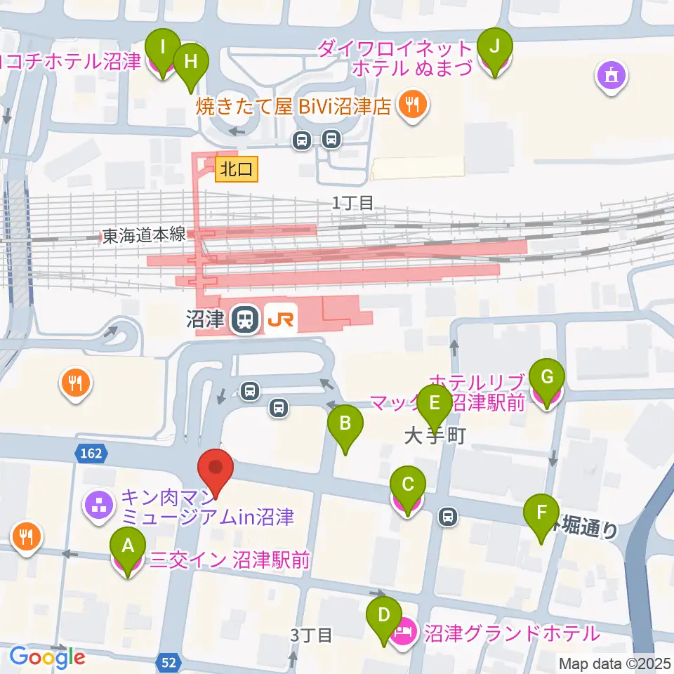 沼津ラクーンよしもと劇場周辺のホテル一覧地図