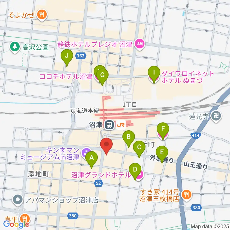 沼津ラクーンよしもと劇場周辺のホテル一覧地図