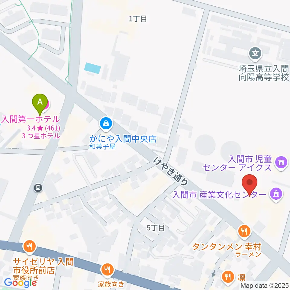 入間市産業文化センター周辺のホテル一覧地図