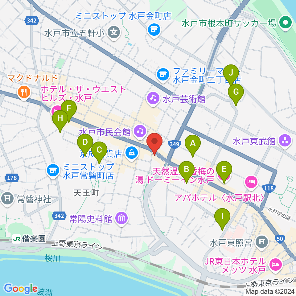 record KNOX周辺のホテル一覧地図