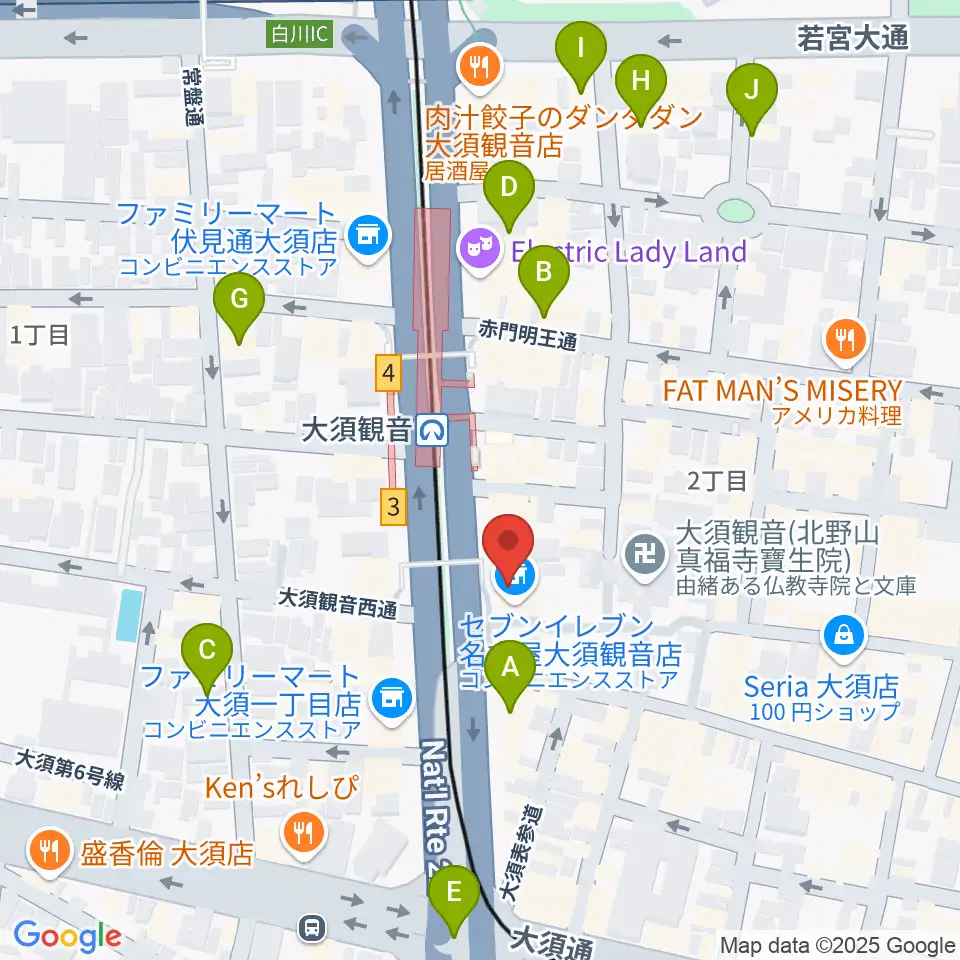 アンリミッツ大須周辺のホテル一覧地図