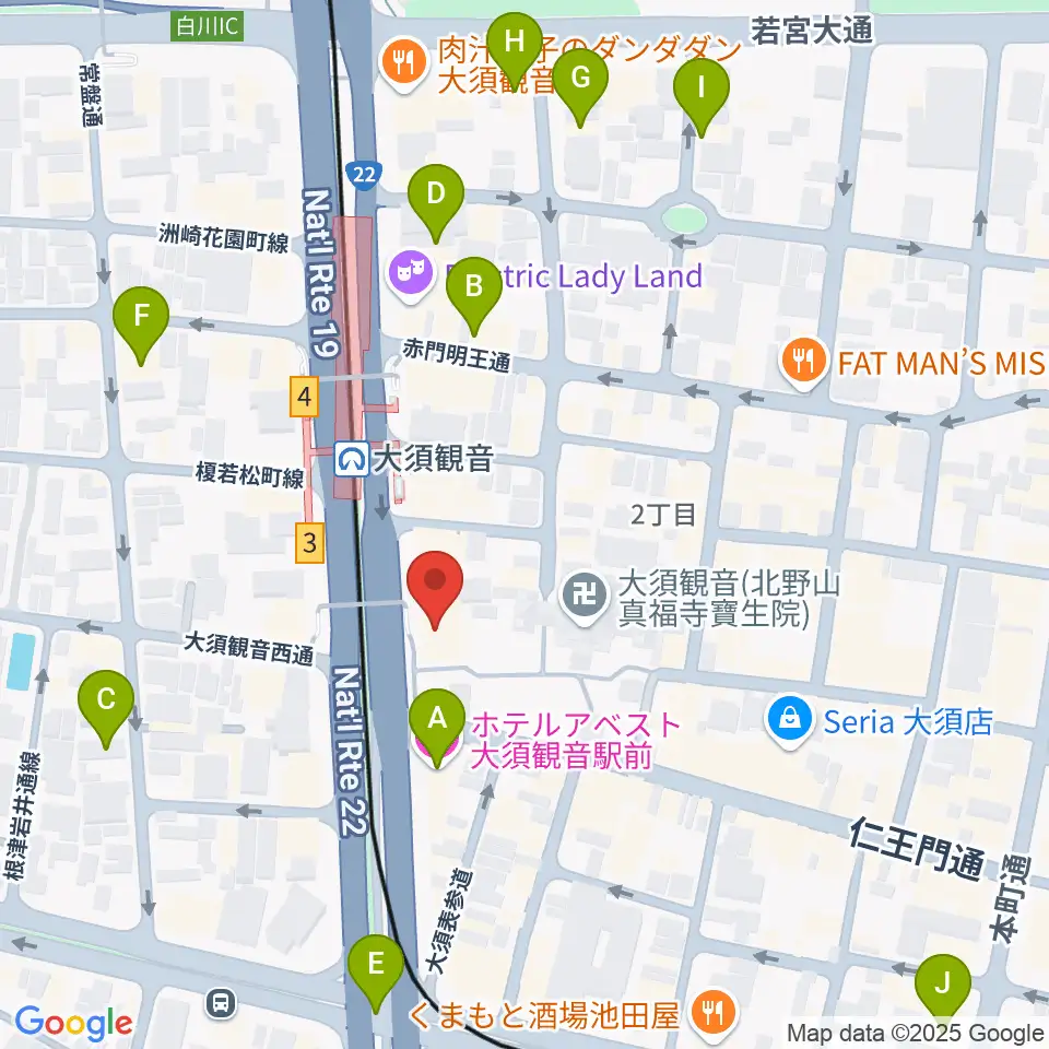 アンリミッツ大須周辺のホテル一覧地図