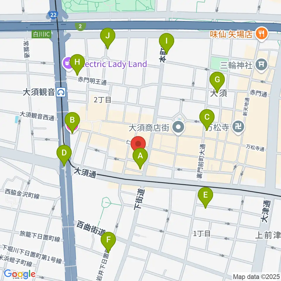レコードショップZOO周辺のホテル一覧地図