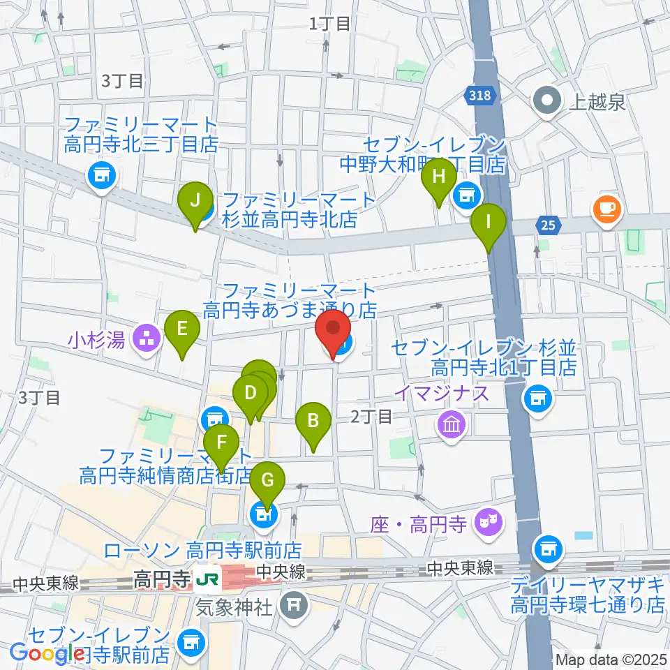 高円寺ヨーロピアンパパ周辺のホテル一覧地図