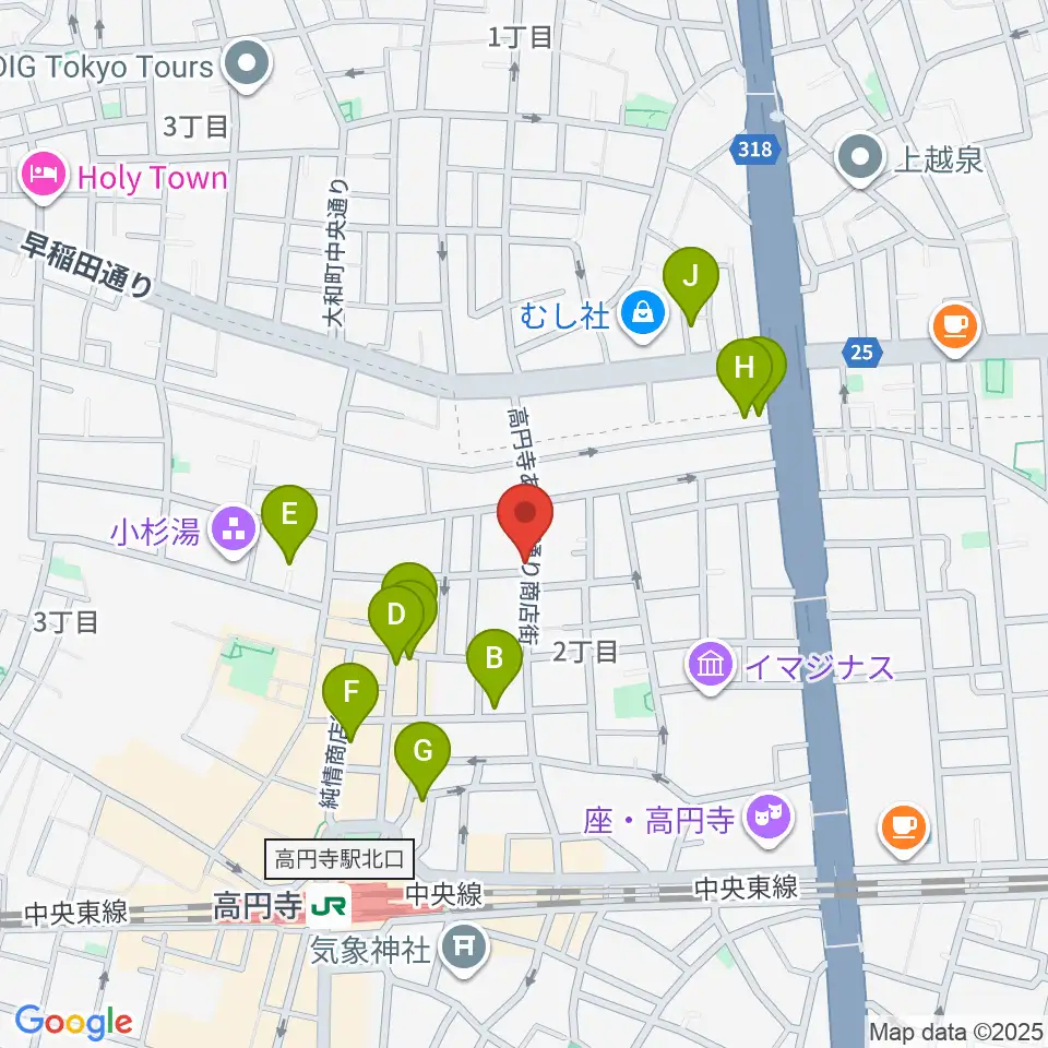 高円寺ヨーロピアンパパ周辺のホテル一覧地図