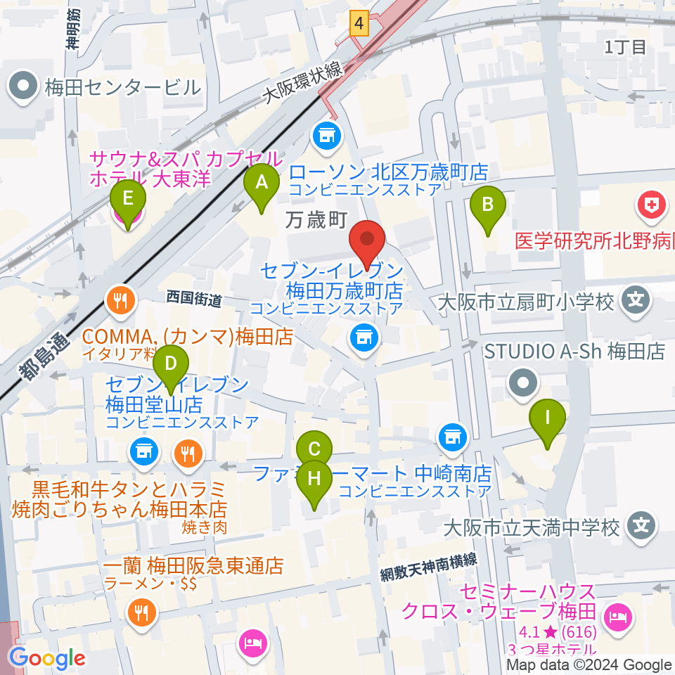 バンブーミュージック周辺のホテル一覧地図