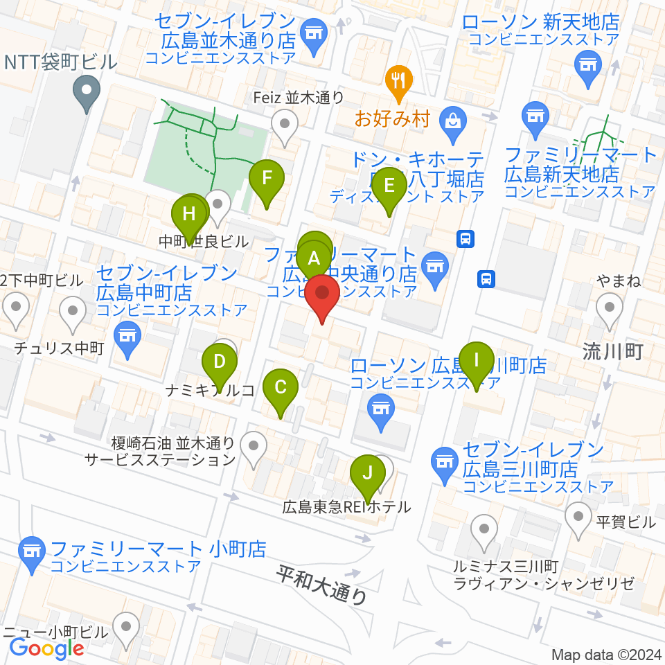 広島ダムレコーズ周辺のホテル一覧地図
