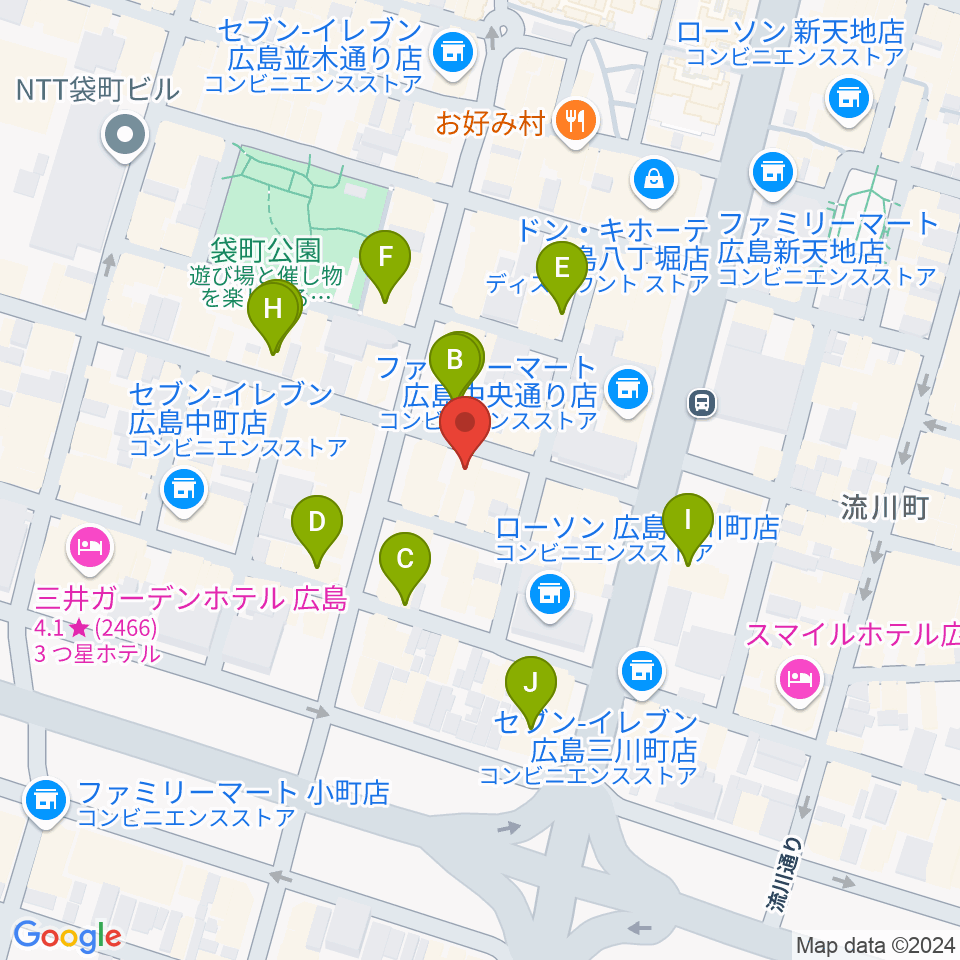 広島ダムレコーズ周辺のホテル一覧地図