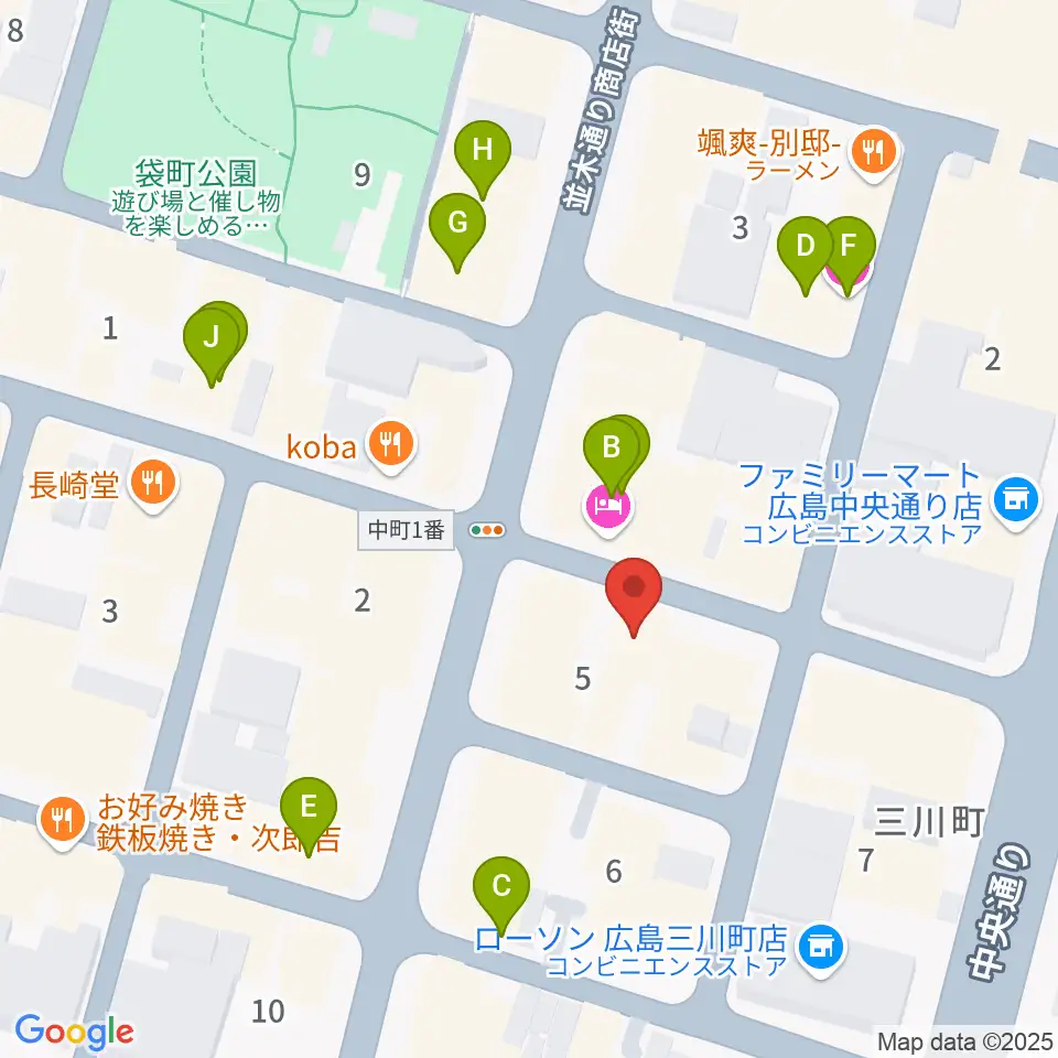 広島ダムレコーズ周辺のホテル一覧地図