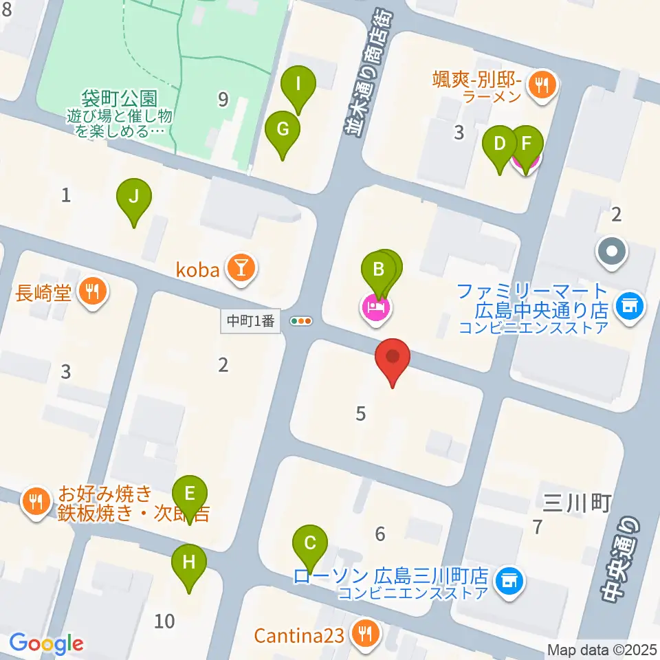 広島ダムレコーズ周辺のホテル一覧地図