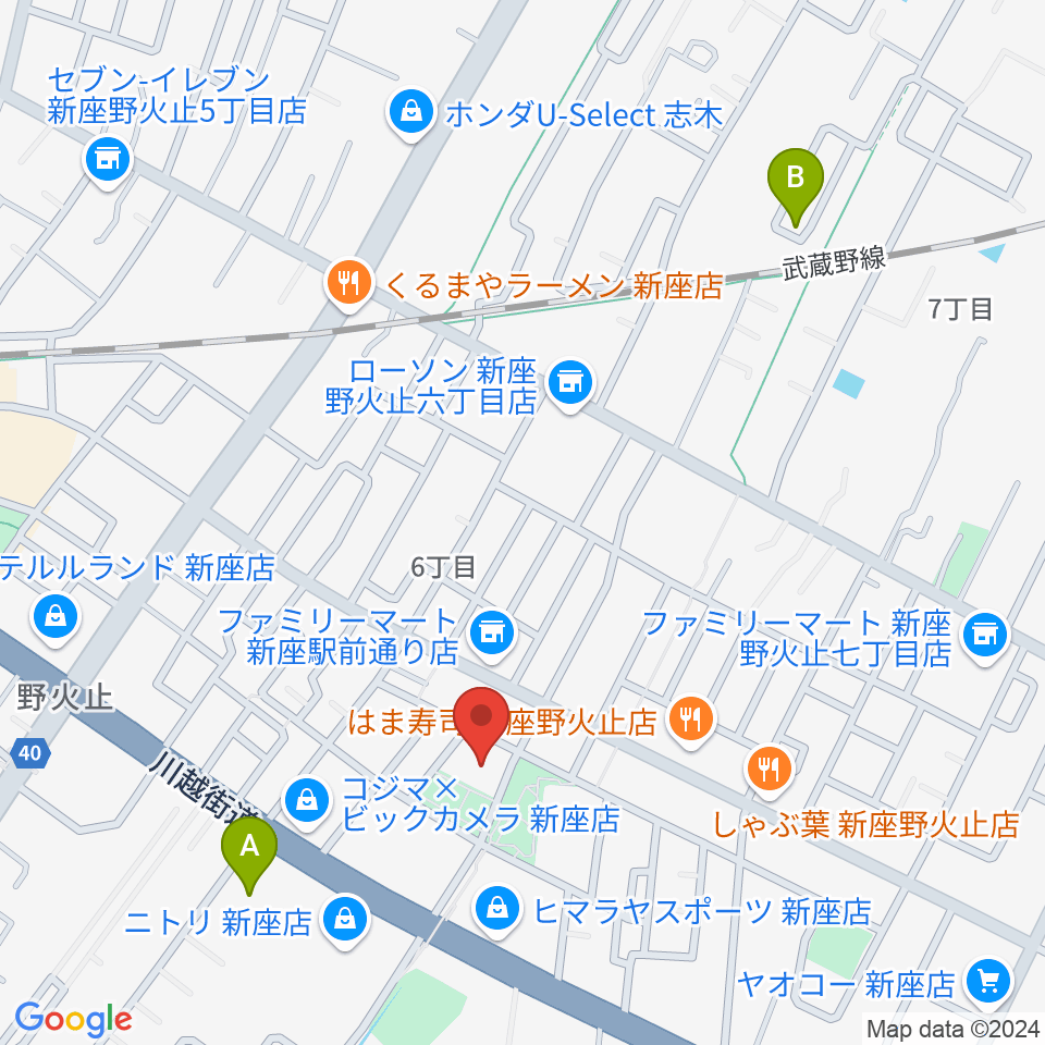 ふるさと新座館ホール周辺のホテル一覧地図