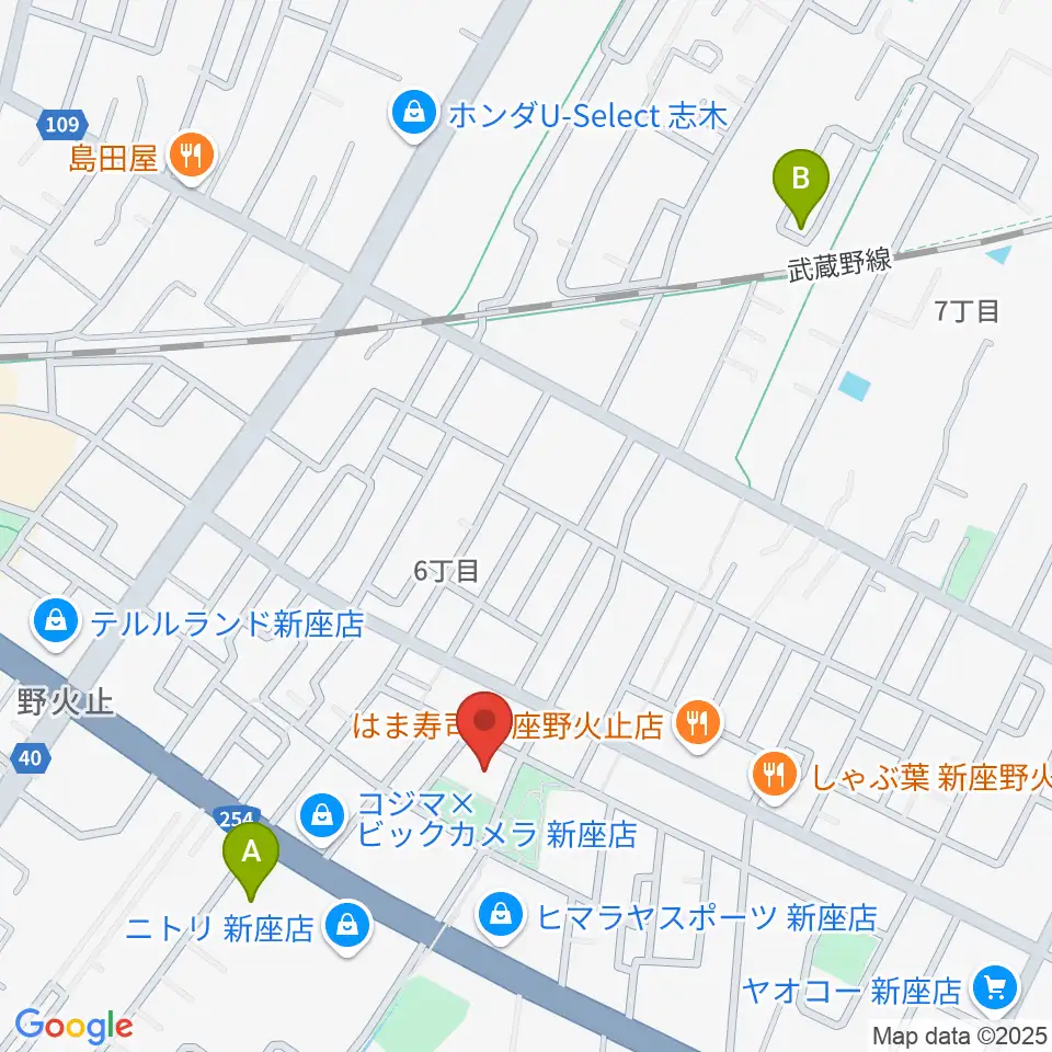ふるさと新座館ホール周辺のホテル一覧地図