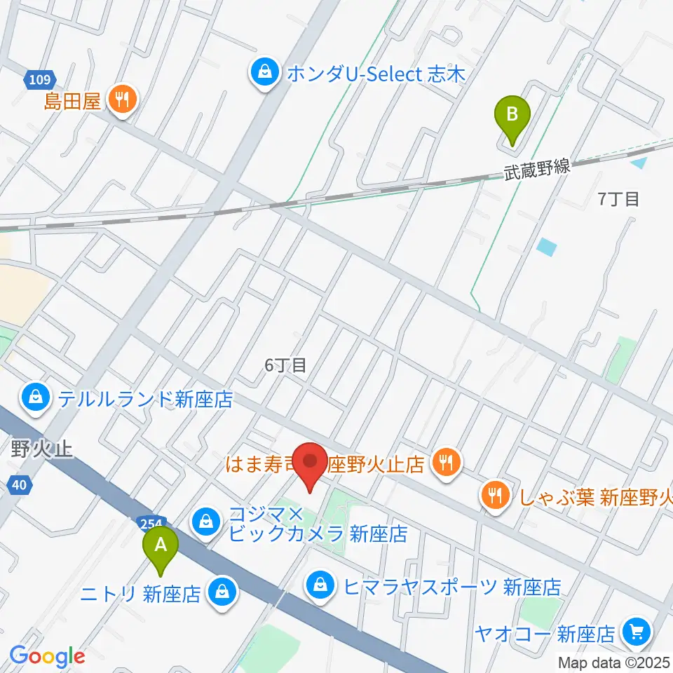ふるさと新座館ホール周辺のホテル一覧地図