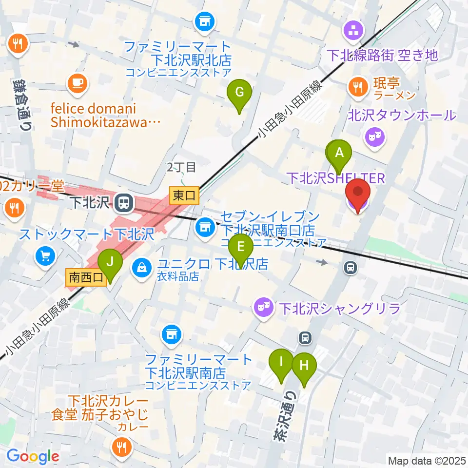 下北沢シェルター周辺のホテル一覧地図