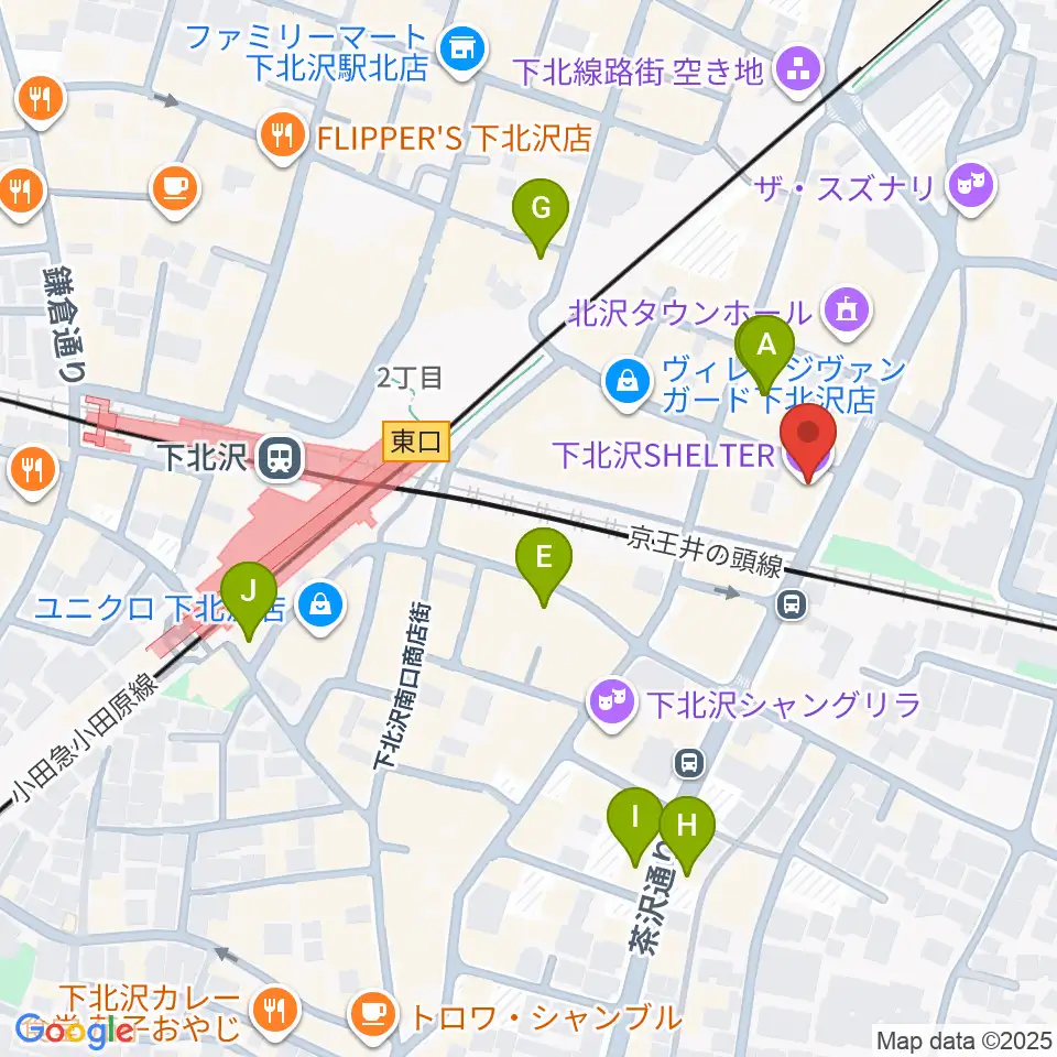 下北沢シェルター周辺のホテル一覧地図