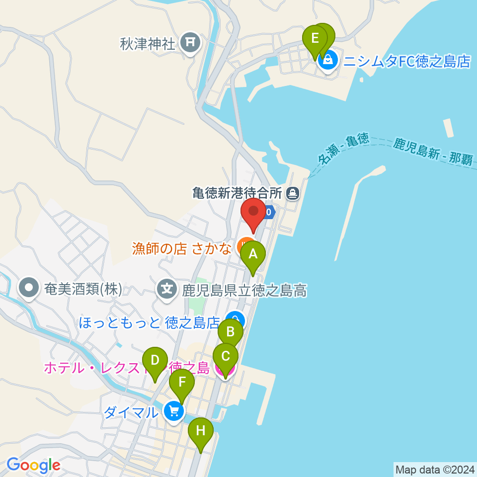 徳之島町文化会館周辺のホテル一覧地図