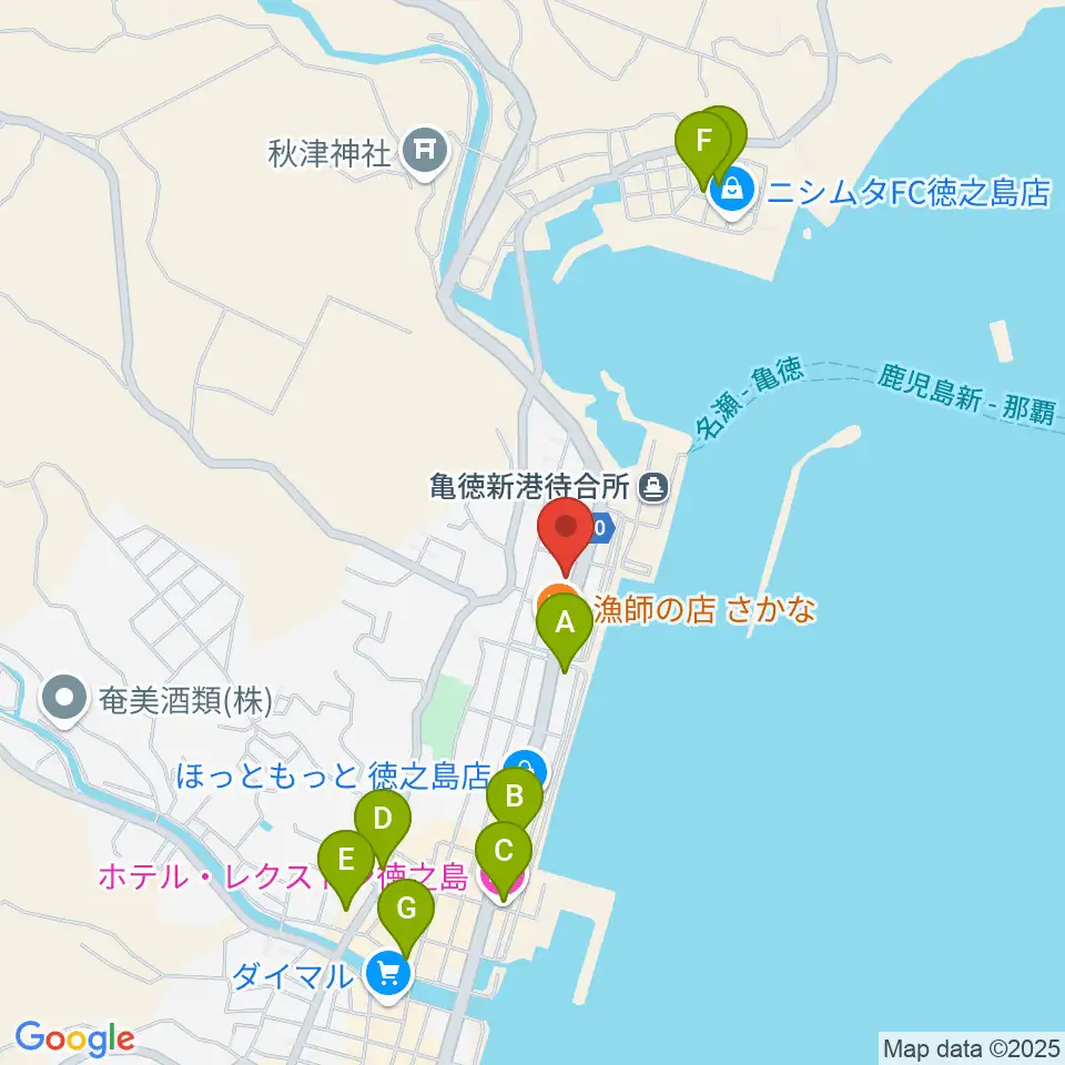 徳之島町文化会館周辺のホテル一覧地図