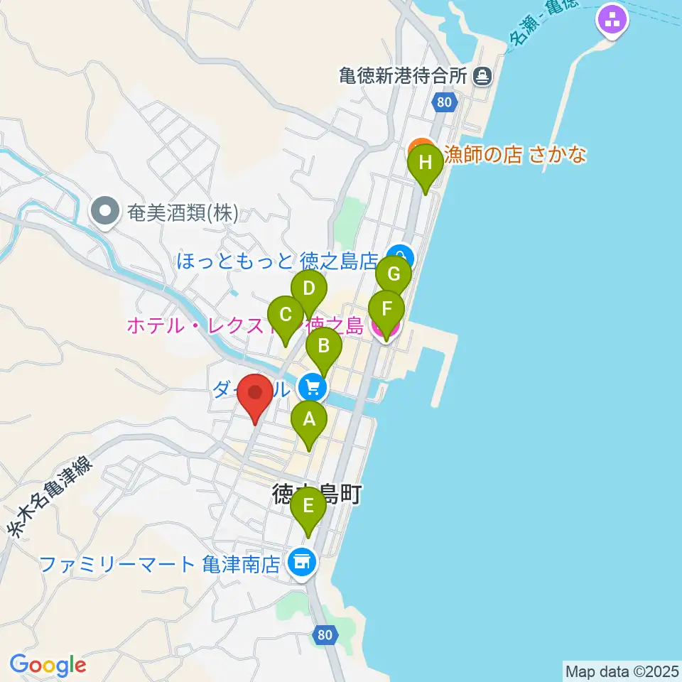徳之島MAC周辺のホテル一覧地図
