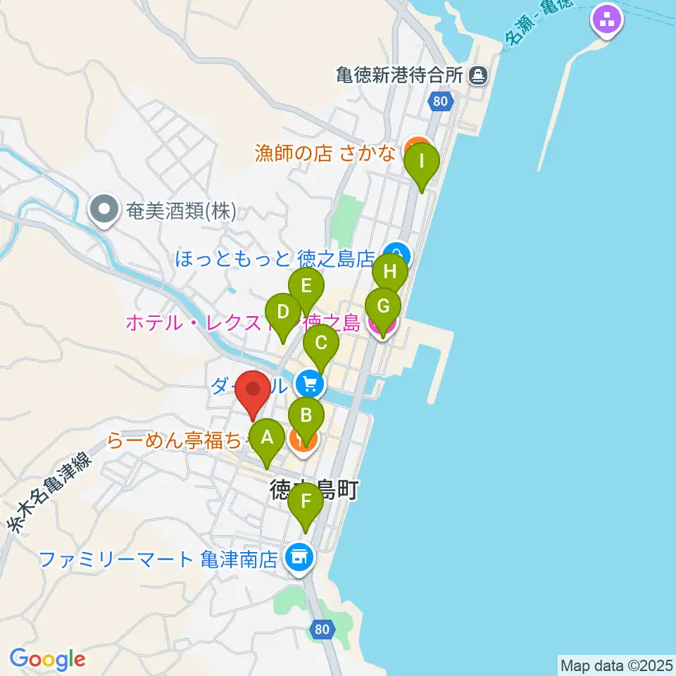 徳之島MAC周辺のホテル一覧地図