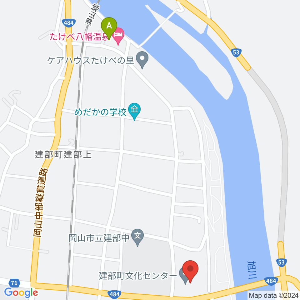 建部町文化センター周辺のホテル一覧地図