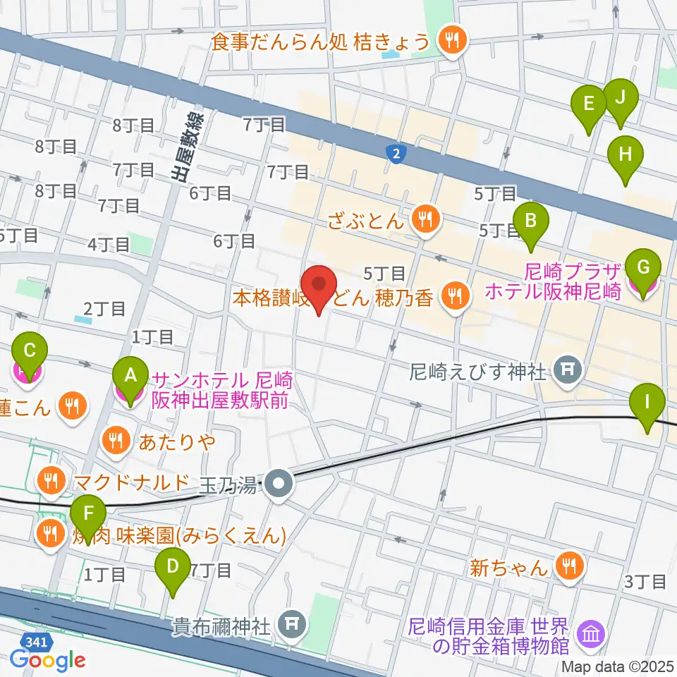 尼崎tora周辺のホテル一覧地図