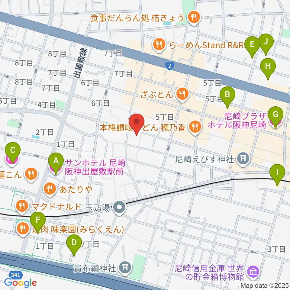 尼崎tora周辺のホテル一覧地図