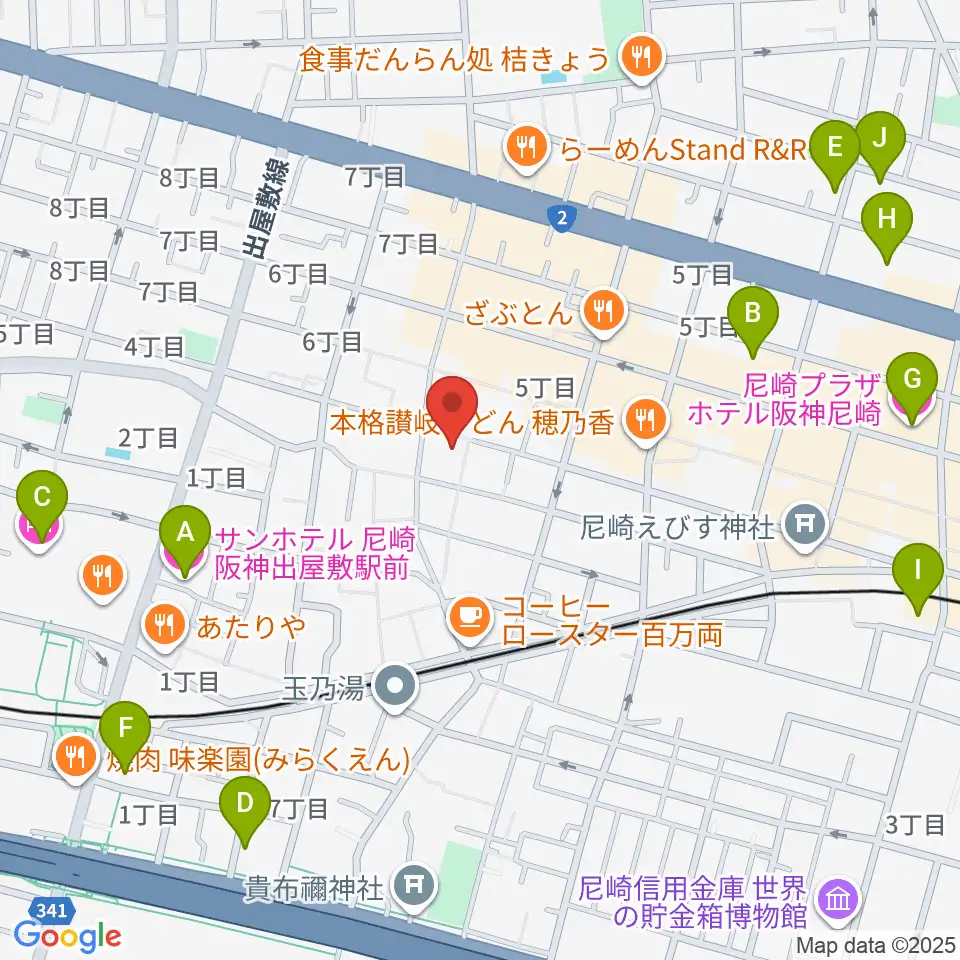 尼崎tora周辺のホテル一覧地図