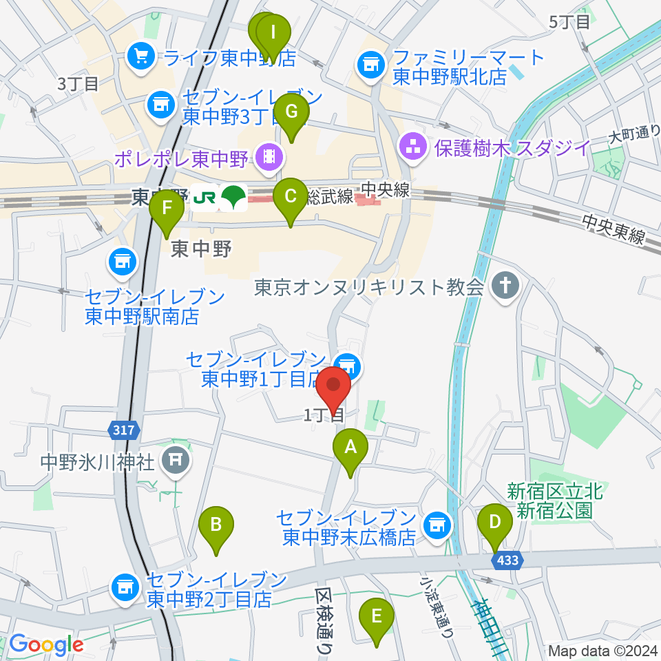 東中野オルト・スピーカー周辺のホテル一覧地図