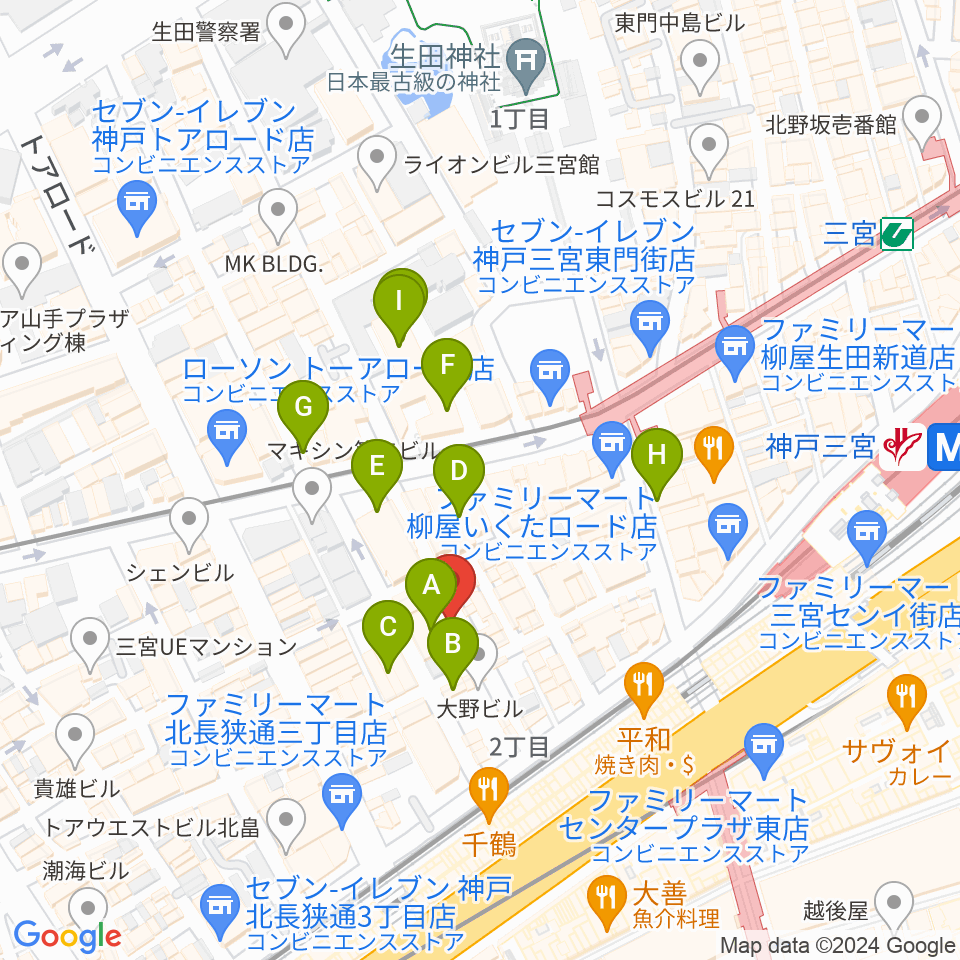 Underground Gallery周辺のホテル一覧地図