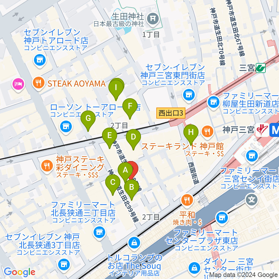 Underground Gallery周辺のホテル一覧地図