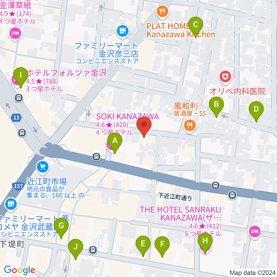 レコード・ジャングル周辺のホテル一覧地図