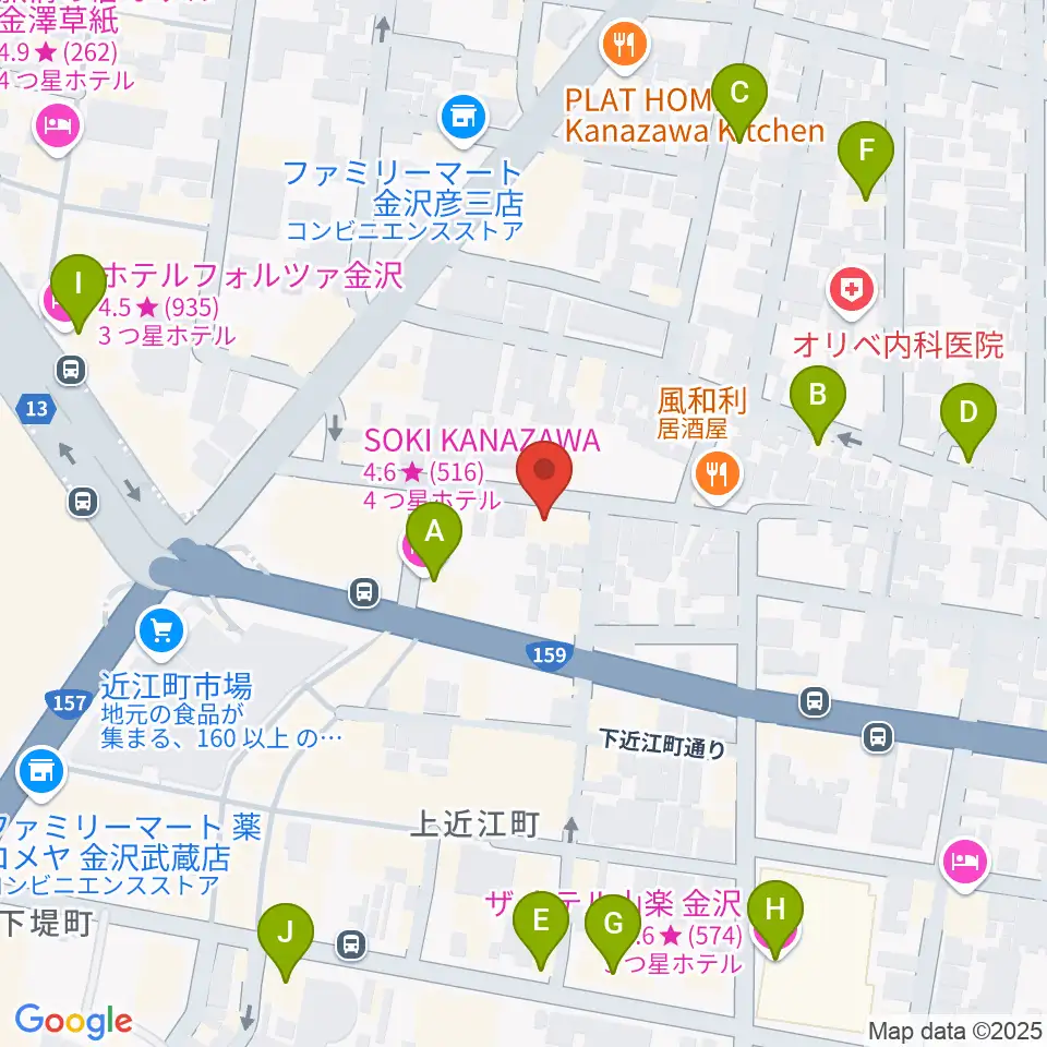 レコード・ジャングル周辺のホテル一覧地図