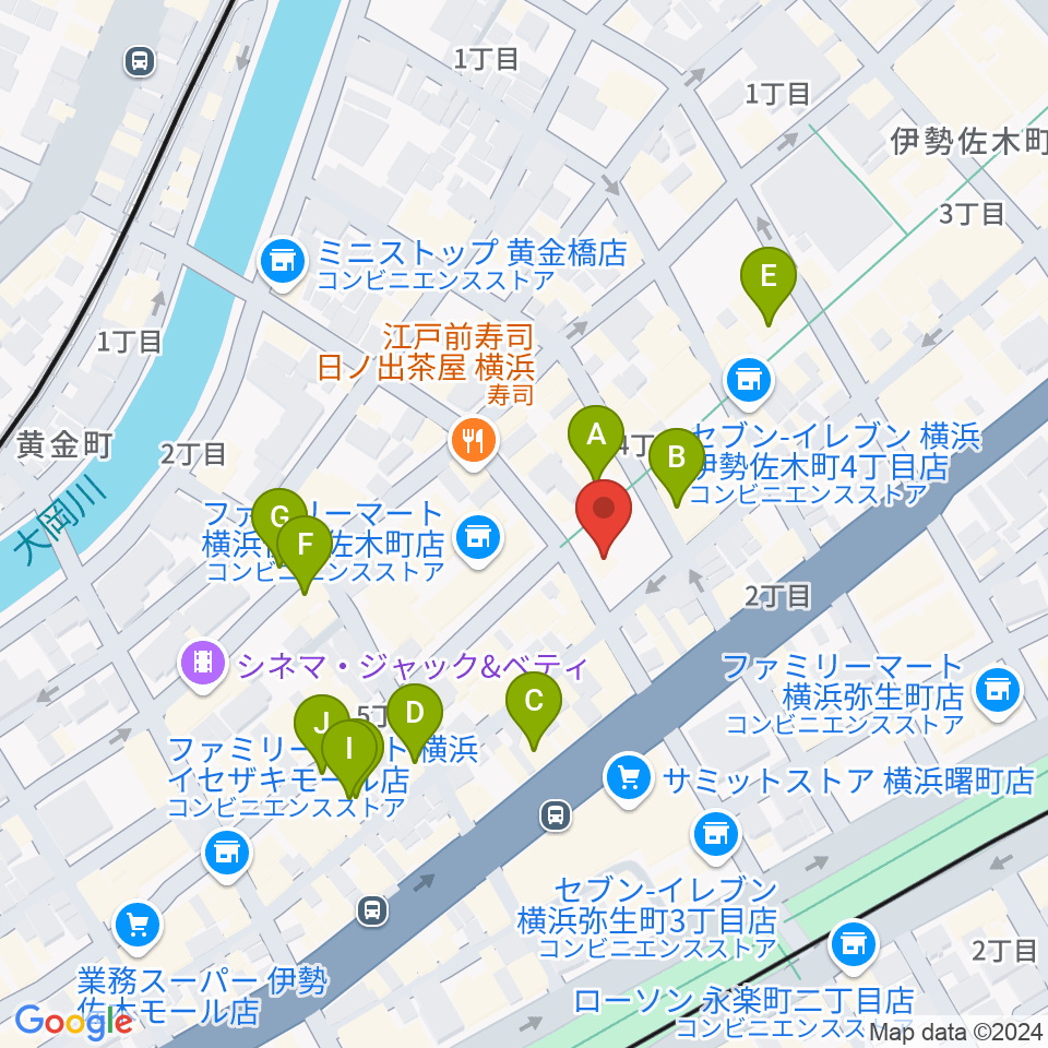 伊勢佐木町CROSS STREET周辺のホテル一覧地図