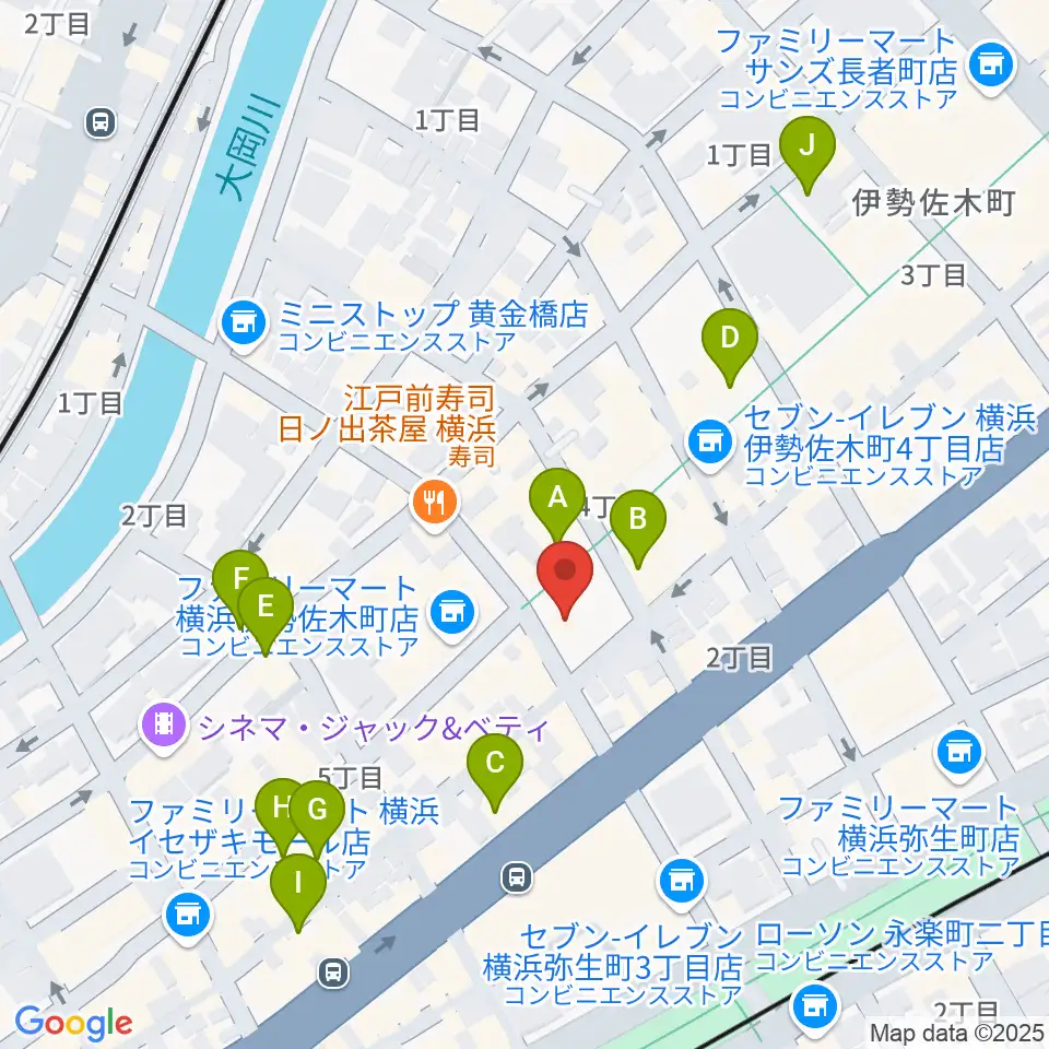 伊勢佐木町CROSS STREET周辺のホテル一覧地図
