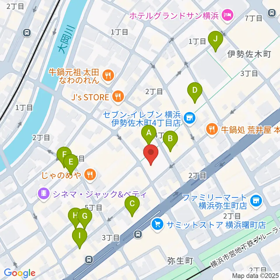 伊勢佐木町CROSS STREET周辺のホテル一覧地図