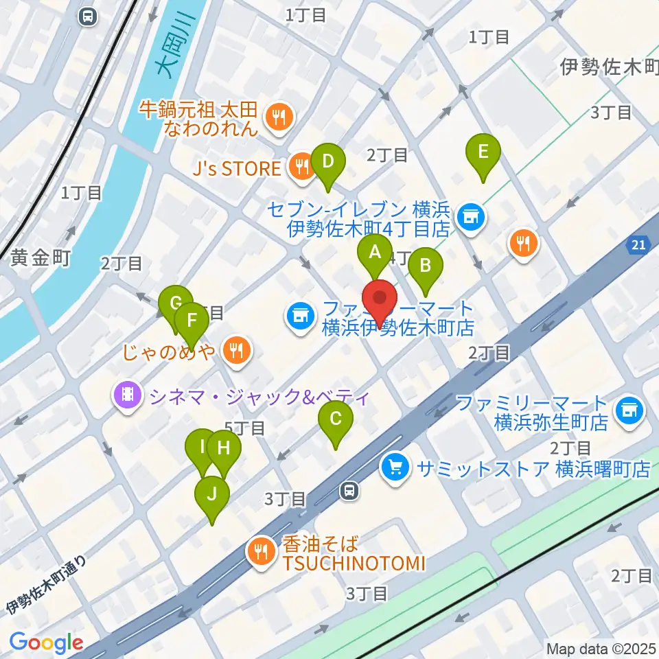 伊勢佐木町CROSS STREET周辺のホテル一覧地図