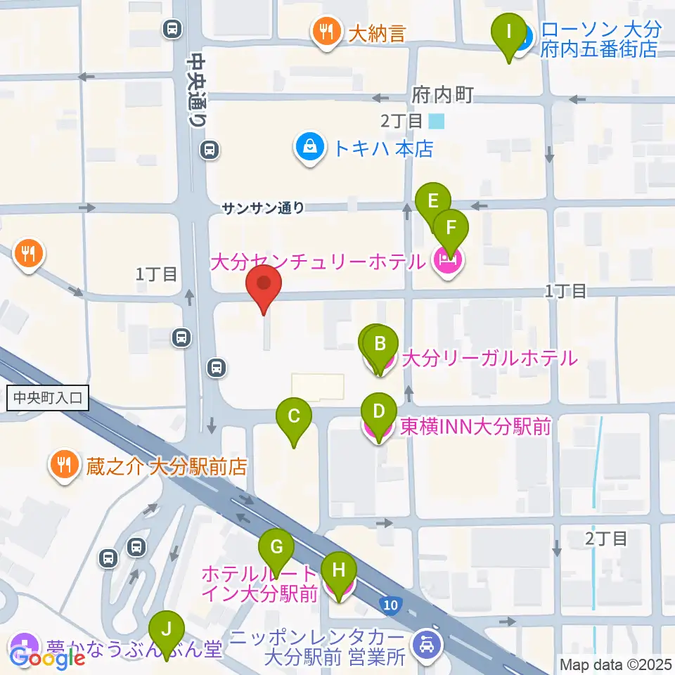 大分BackStage周辺のホテル一覧地図